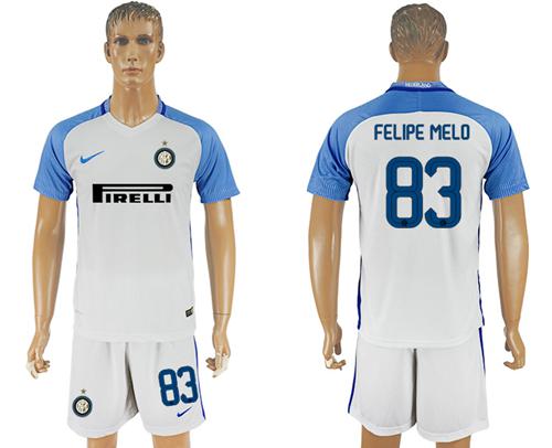 Inter Milan #83 Felipe Melo White Away Soccer Club Jersey